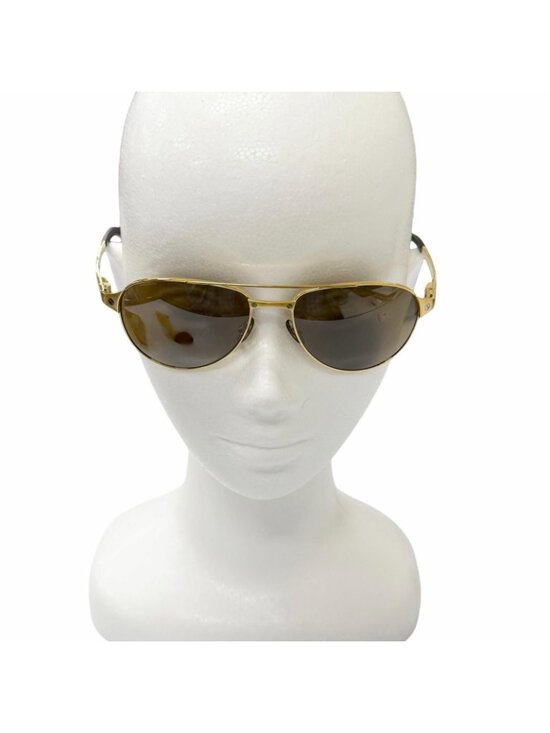 Cartier Santos Dumont 130 Two Bridge Teardrop Polarized Lens Sunglasses Gold main image 4
